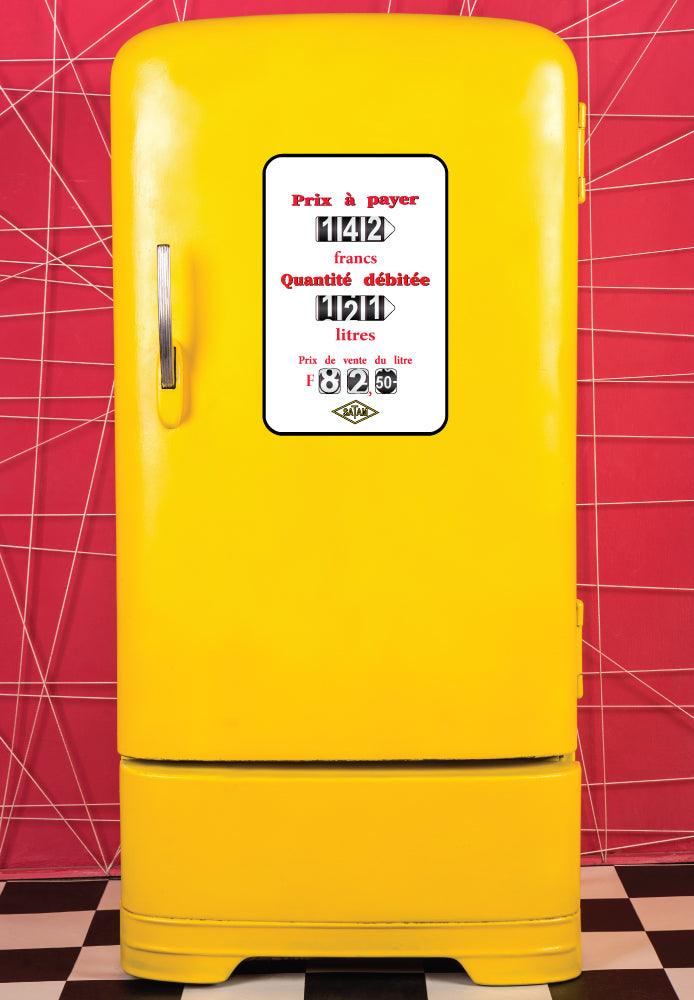 Cadran pompe essence vintage réfrigérateur frigo