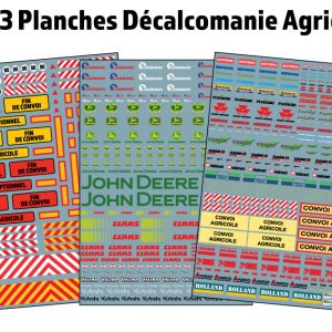 Lot 3 Planches Décalcomanie Agricole