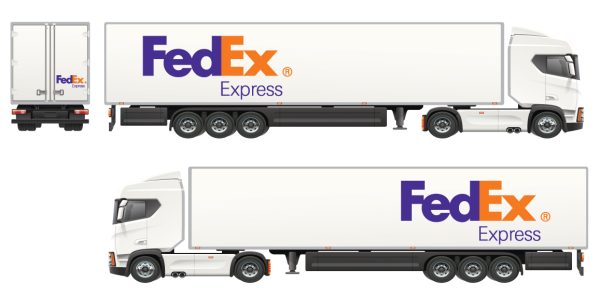 Planche remorque Camion 1/50 FEDEX