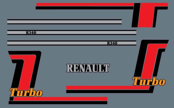 Stickers Camion RC Renault R340 TURBO