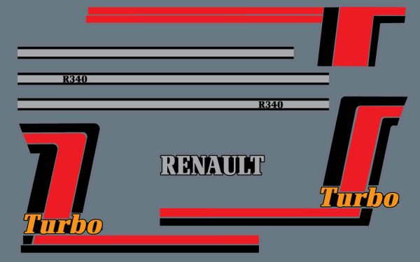 Stickers Camion RC Renault R340 TURBO