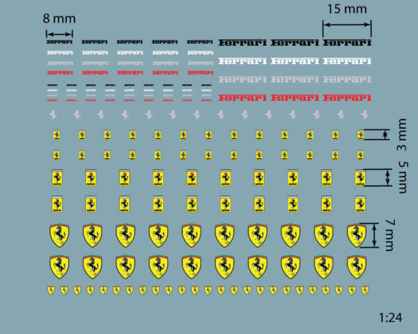 décalcomanie à l'eau Ferrari